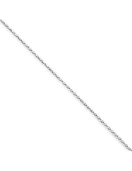 1.2mm, 14 Karat White Gold, Diamond-Cut Spiga Chain - 24 inch