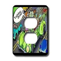 Londons Times Funny Bugs and Slugs Cartoons - Ladybug Drivers - Light Switch Covers - 2 plug outlet cover