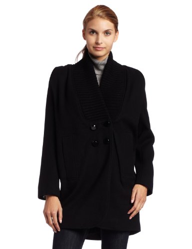 French Connection Womens Frozen Fancy Coat, Black, 8