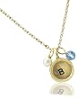 Lucky Feather Letter Coin Charm Necklace - Initial B