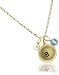 Lucky Feather Letter Coin Charm Necklace - Initial B