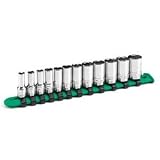SK 41692 12 Piece 1/4-Inch Drive 6 Point 5-Millimeter to 15-Millimeter Semi-Deep Socket Set