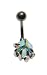 Sterling Silver Belly Ring with CZ