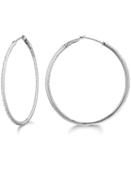 Micro Prong Sterling silver Diamond 0.39ct round hoop Earring (H-I, I2-I3)