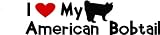 I Love My American Bobtail With Cat & Heart - Cat Lovers - Removable Vinyl Wall Decal - 24 Colors Available 5X22