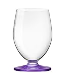 Bormioli Rocco Tulip Beverage Glass Set of 12, Violet Stem