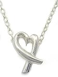 17.5 inches Sterling Silver Heart Necklace