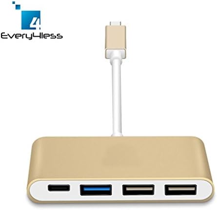 Type C to Type C and USB 3.0 USB 2.0 Port HUB Adapter for New MacBook Google Gold