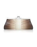 Julia Cocco' Degrade' Patent Eco-leather Kisslock Clutch w/Chain Strap Brown