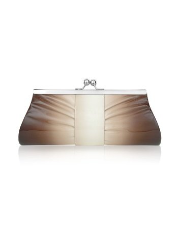 Julia Cocco' Degrade' Patent Eco-leather Kisslock Clutch w/Chain Strap Brown