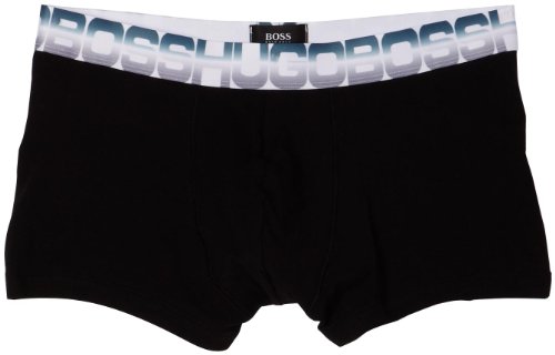HUGO BOSS Mens Plain-Colored Casual Boxer, Black, 
