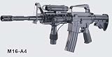 M16-A4 Airsoft Rifle with LED illuminator, laser sight & adjustable gun stock