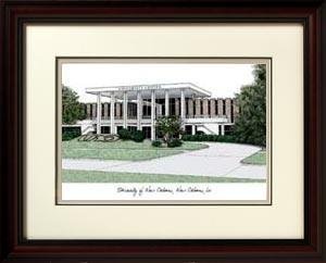 University of New Orleans Alma Mater Alma Mater 14x18 Lithograph in Mahogany Frame