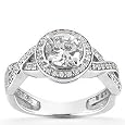 1.00CT 14k White Gold Round Diamond Fancy Engagement Ring Vintage Antique Like Color (G/H) Clarity (I1/I2)