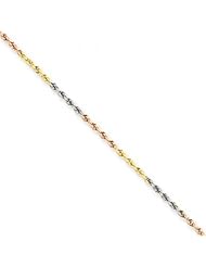 WomenS Anklet in 14kt Rose, White and Yellow Gold - Tri-Tone - Appealing