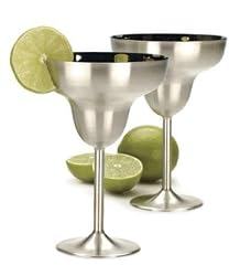 RSVP Stainless Steel Margarita Glasses Set of 2 NEW