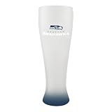 NFL Seattle Seahawks Frosted Pilsner Glass with Bottom Spray, 23-Ounce, Clear at Amazon.com
