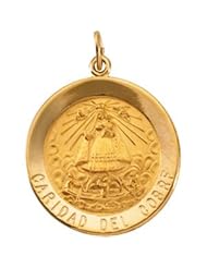 CleverEves 14K Yellow Gold 25.00 mm Caridad Del Cobre Medal