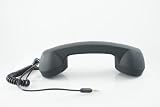 Original Retro Handset for All Mobile Phones & Computers - Works with Apple iPhone, HTC, Samsung and other Smart Phones - With Volume Control - Soft Touch Black