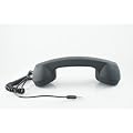 Original Retro Handset for All Mobile Phones & Computers - Works with Apple iPhone, HTC, Samsung and other Smart Phones - With Volume Control - Soft Touch Black