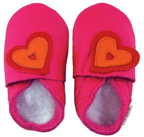 Bobux Original Soft Eco-Leather Infant Toddler Shoes Fuschia Heart