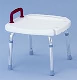 Deluxe Adjustable Bath Bench with Red Safety Handle