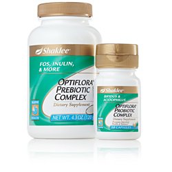 Shaklee Optiflora Prebiotic Complex (Powder) 4.3 Oz, and Shaklee Optiflora Probiotic Complex 30 Capsules (Pack of 2)