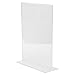 Clear-Ad - LHC-8511 - Clear Acrylic Upright T-Shaped Sign Holder 8.5x11 - Table Menu Card Display Stand - Plastic Picture Frame (Pack of 6)