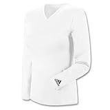 Adidas Womens Fitted Long Sleeve Climalite Athletic White Compression Shirt