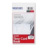 Weekly Time Card, Unnumbered, 4-1/4x7, 100 Cards/Pad RED4K409