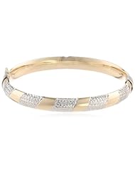 Bonded Sterling Silver and 14k Yellow Gold Candy Cane Bangle Bracelet