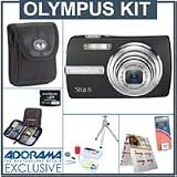 Olympus Stylus 840 Digital Black Camera Kit, with 2 GB xD Picture Memory Card, Camera Bag, Table Top Tripod, EZ Digital Photography Guide Card, Spare LI- 42B Lithium-Ion Rechargeable Battery, Slinger Digital Memory Case(4), Professional Lens Cleaning Kit