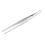 uxcell ピンセット ステンレス鋼材質 ストレートタイプ スラント マニュアルツール 20cm