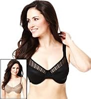 2 Pack Trellis Striped Assorted Underwired Minimiser C-GG Bras