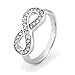 Metal Factory Sz 6 Sterling Silver Cubic Zirconia Infinity Symbol CZ Wedding Band Ring
