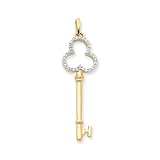 14k Diamond Key Pendant