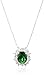Amazon Collection Sterling Silver, Simulated Emerald, and Created White Sapphire Pendant Necklace, 18