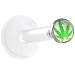 Clear Bioplast White and Green Ganga Leaf Logo Push In Labret