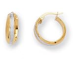 14K Two-Tone Gold Hoop Earrings - 0.75