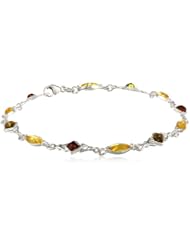 Sterling Silver Multi-Color Amber Tiny Bracelet