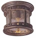 Santa Barbara Single Light Cast Aluminum Outdoor Flush-mount Ceiling Fixture