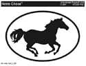 Galloping Horse Oval Bumper Sticker