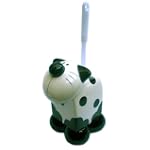 Ceramic Black & White Kitty Cat Themed Toilet Bowl Cleaning Brush Decorative Set