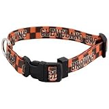 Cleveland Browns Adjustable Pet Dog Collar (Large)
