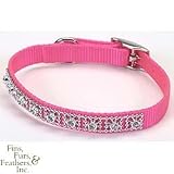 Coastal Pet Jeweled Nylon Dog Collar (Neon Pink, 10 inch L x 3/8 inch W)
