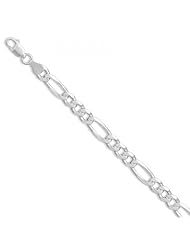 MMA Silver - 30 inch Figaro 180 Chain Necklace