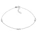 Sterling Silver w/ 3 mm White Cubic Zirconia Station Anklet, 10