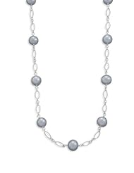 Genuine Elegante Necklace. 16"+1.5" Silver Cultured Freshwater Pearl Necklace. 100% Satisfaction Guaranteed.