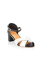 ALEX SILVA Sandalias de tacón (Negro / Plateado)