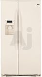 Review GE  / GE Profile PSHF6RGXCC 25.5 cu. ft. Side-by-Side Refrigerator with 3 Glass Shelves, Integrated Ice System with External Ice/Water Dispenser and Top Bevel Design: Bisque